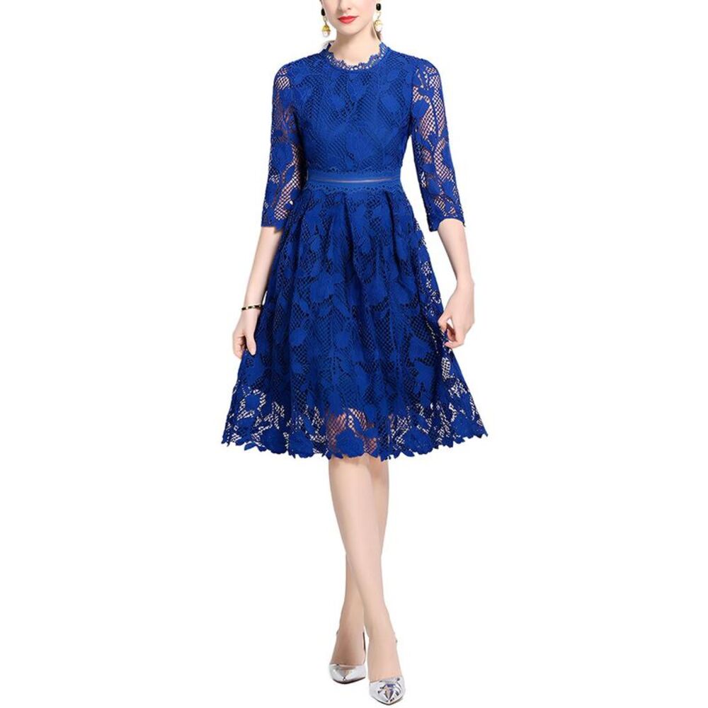 Gabriela Rich Womens  3/4 Sleeve Midi Dress